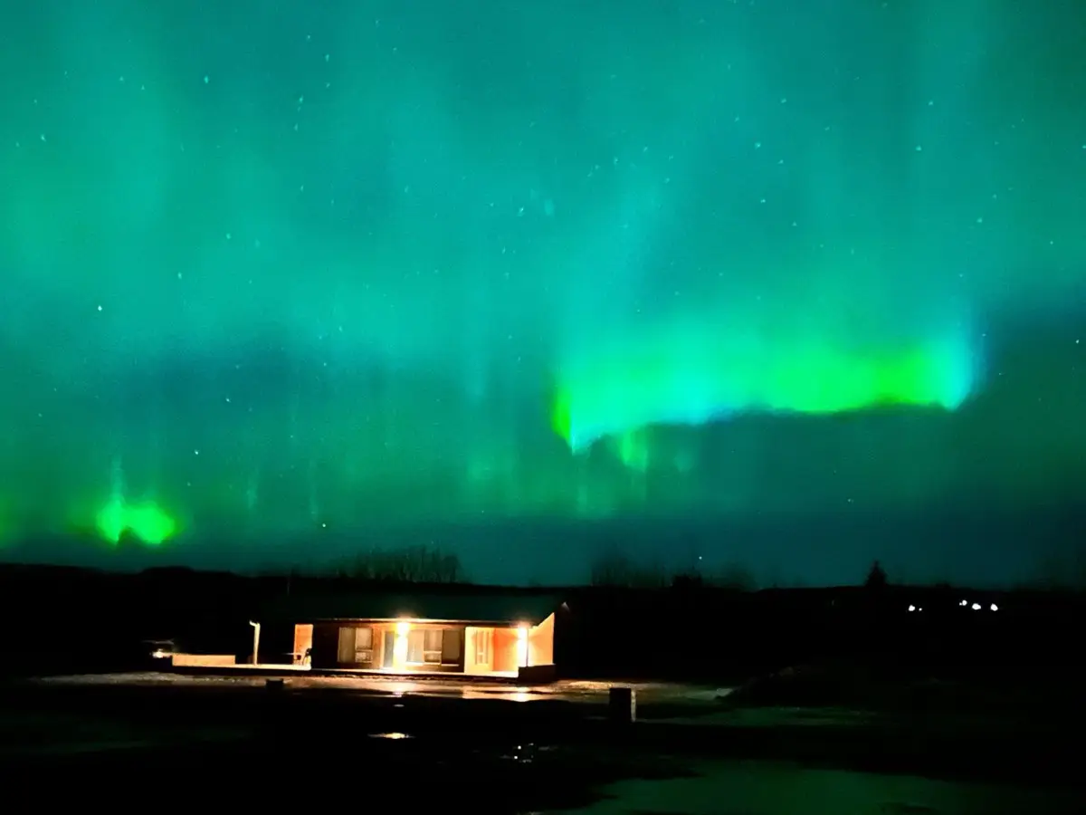 Paesaggio di Islanda — Aurora boreale